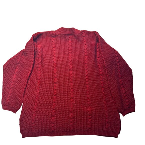 Royal Sport Red Cable Knit Sweater XL - Picture 4 of 6